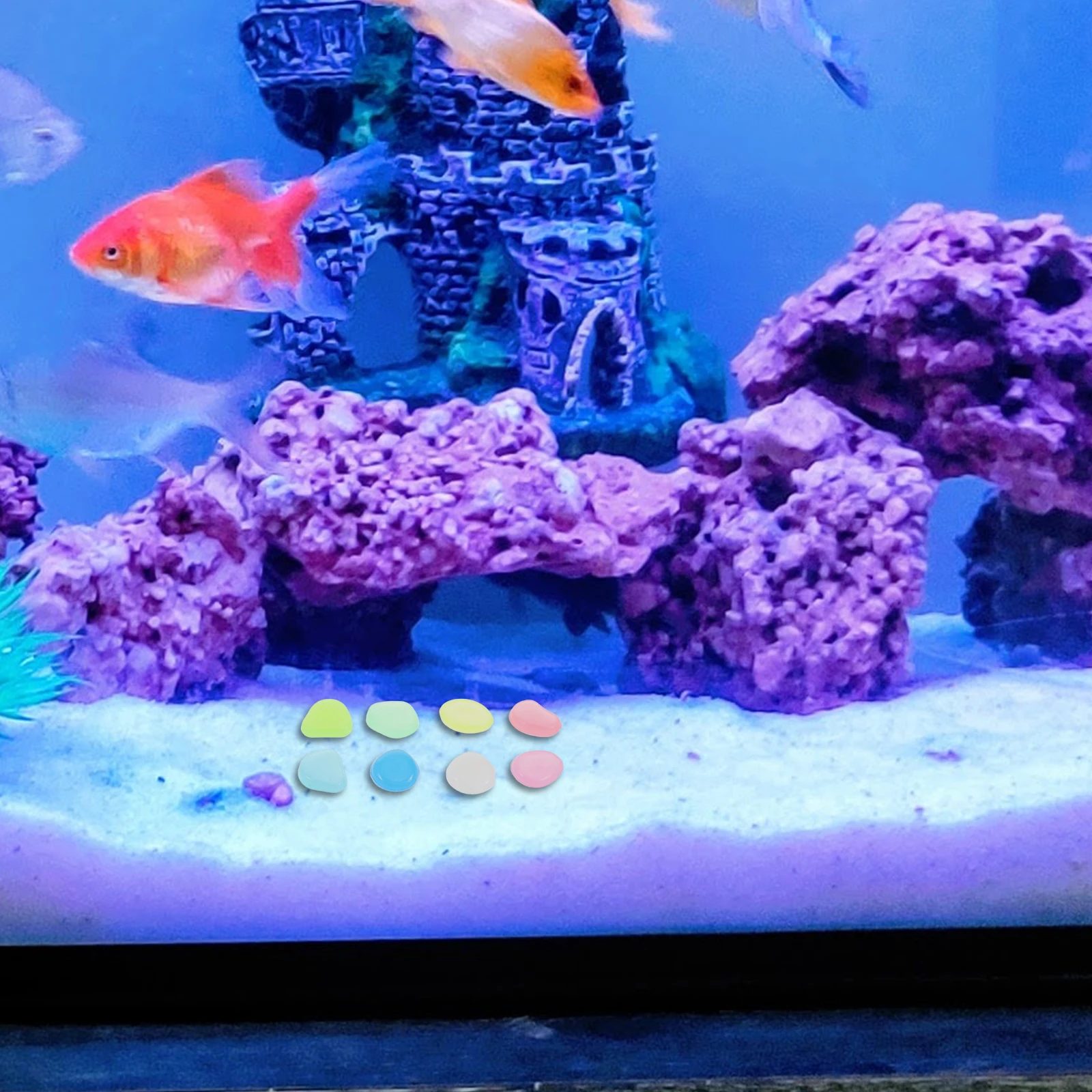 

500Pcs Glow in The Dark Pebbles Luminous Aquarium Gravel Fish Tank Stones Garden Yard Walkway Landscape Glow Rocks