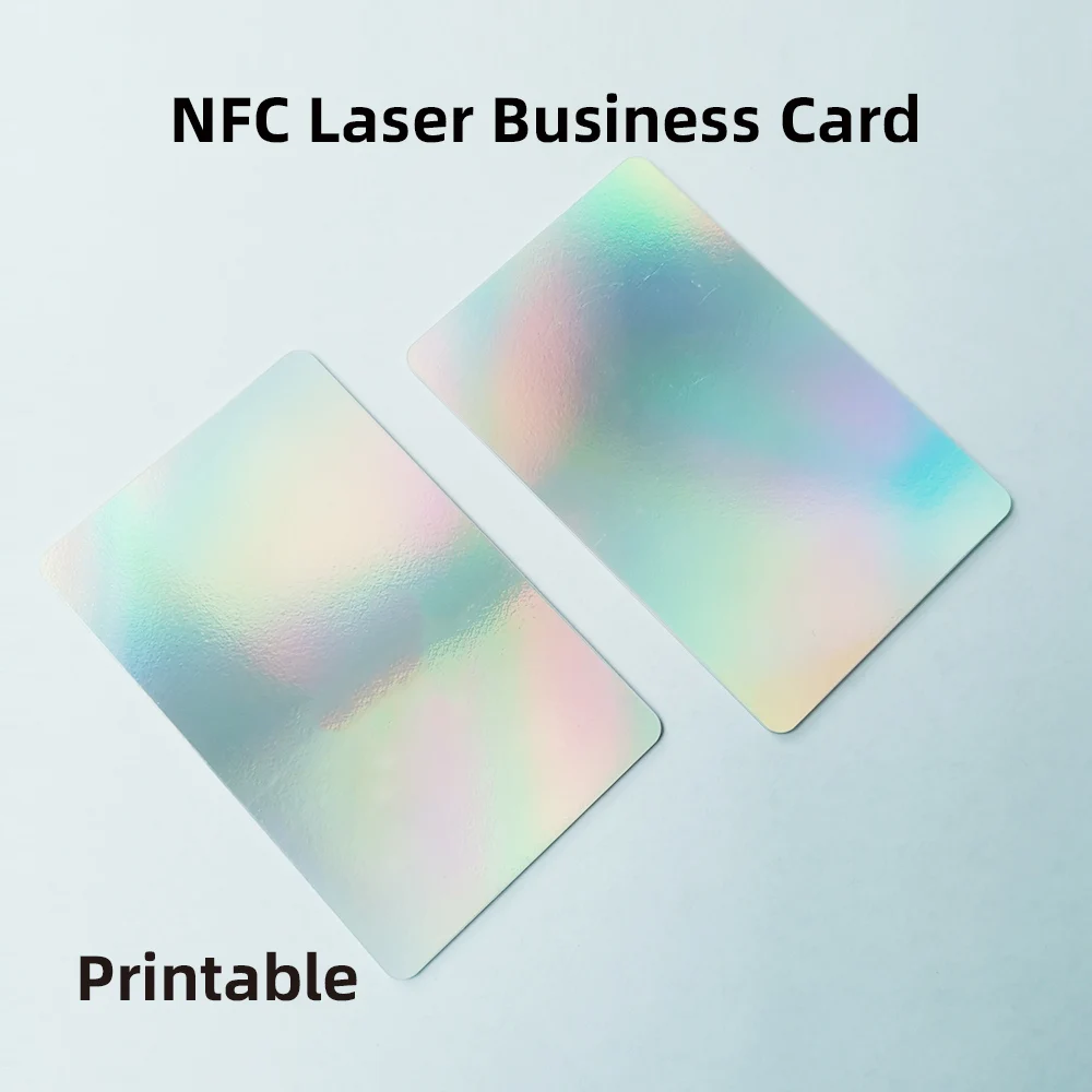 Imagem -03 - Nfc Advanced Business Card Laser Hologram Effect Compartilhar Instantaneamente Cartões de Mídia Social 144bytes 1356 Mhz Todos Smartphone Compatível