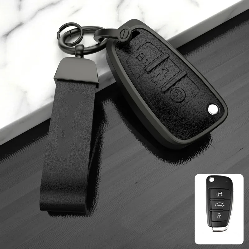 

Aluminum Alloy Car Key Case Cover For Audi A1 A3 A4 8P 8L 8V A5 B6 B7 A6 A7 C5 C6 Q3 Q5 Q7 4F S3 S4 S6 RS3 TT Shell Fob