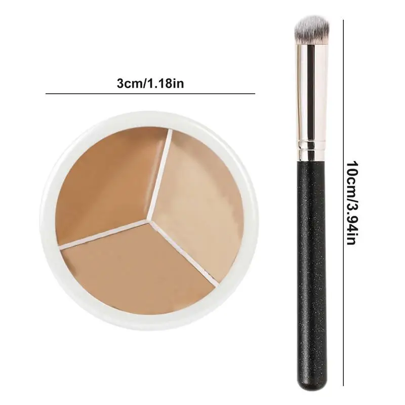 Ensemble de crème correctrice 3 en 1 pour le visage, fond de teint, correcteur avec brosse pour dissimuler les imperfections, corriger l'intelligence tactique