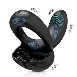 Cock Ring Penisring 4 in 1 Perineum & Testicles Vibrator Delay Ejaculation Erection Penis Ring for Men Sex Toys Couples Cockring