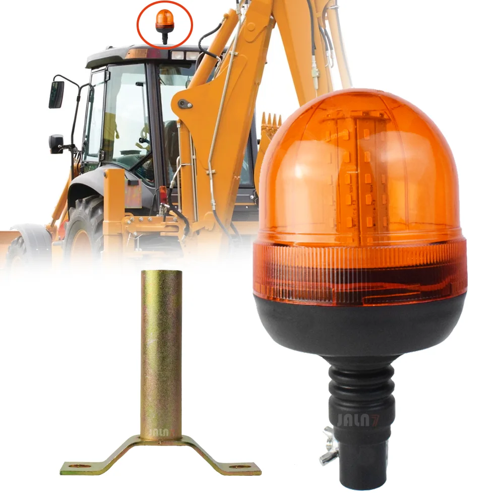 

JALN7 LED Emergency Flashing Amber Rotating Beacon Strobe Lights for Tractor Forklift Truck Tractor Snow Plow 12-24V DC