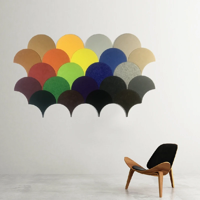 Fan-shaped Felt Message Board 3d Wall Stickers Ginkgo Leaf Self-adhesive Modern Minimalist Sofa TV Background Wall Decoration