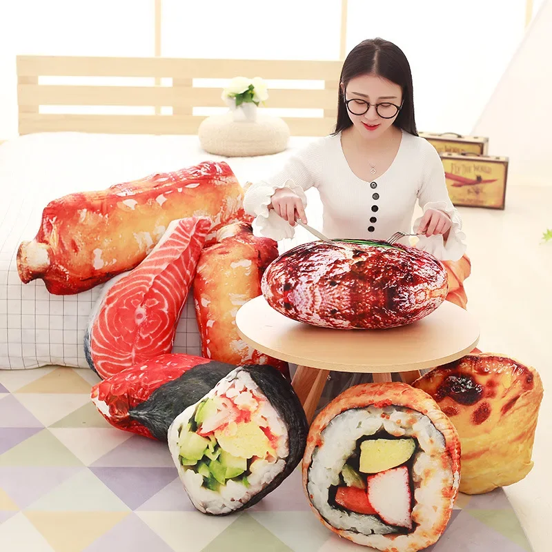 

20 см кавайная имитация еды, суши, плюшевые игрушки, мягкая кукла, подушка, милый домашний декор для детей, девочек, взрослых, забавный подарок