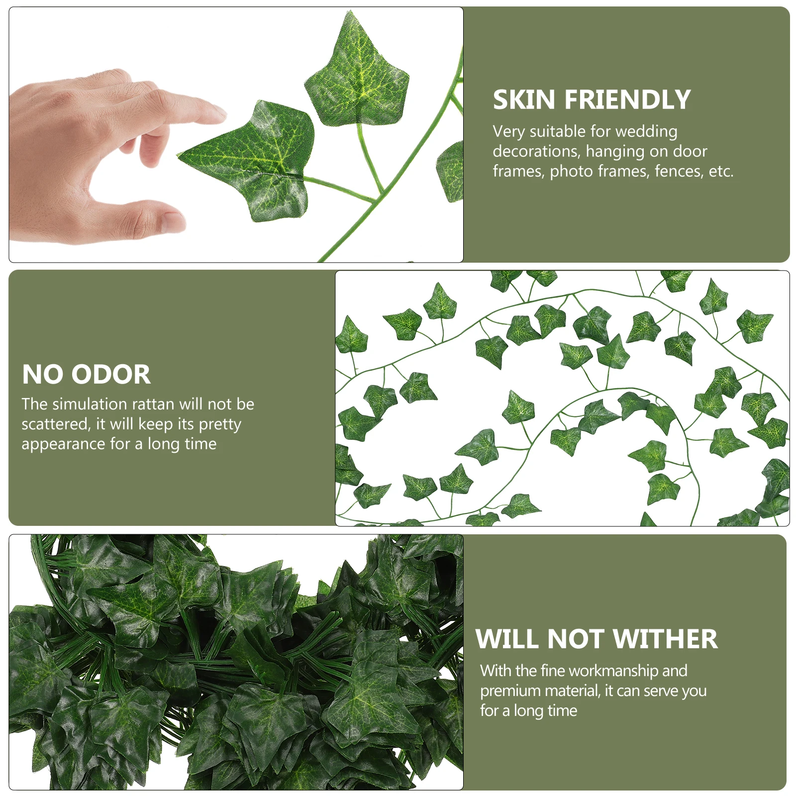 

12pcs Artificial Rattan Plants Jungle Party Decorations Leaf Wall Hanging Vines for Bedroom Fake Plant Vines Decorative