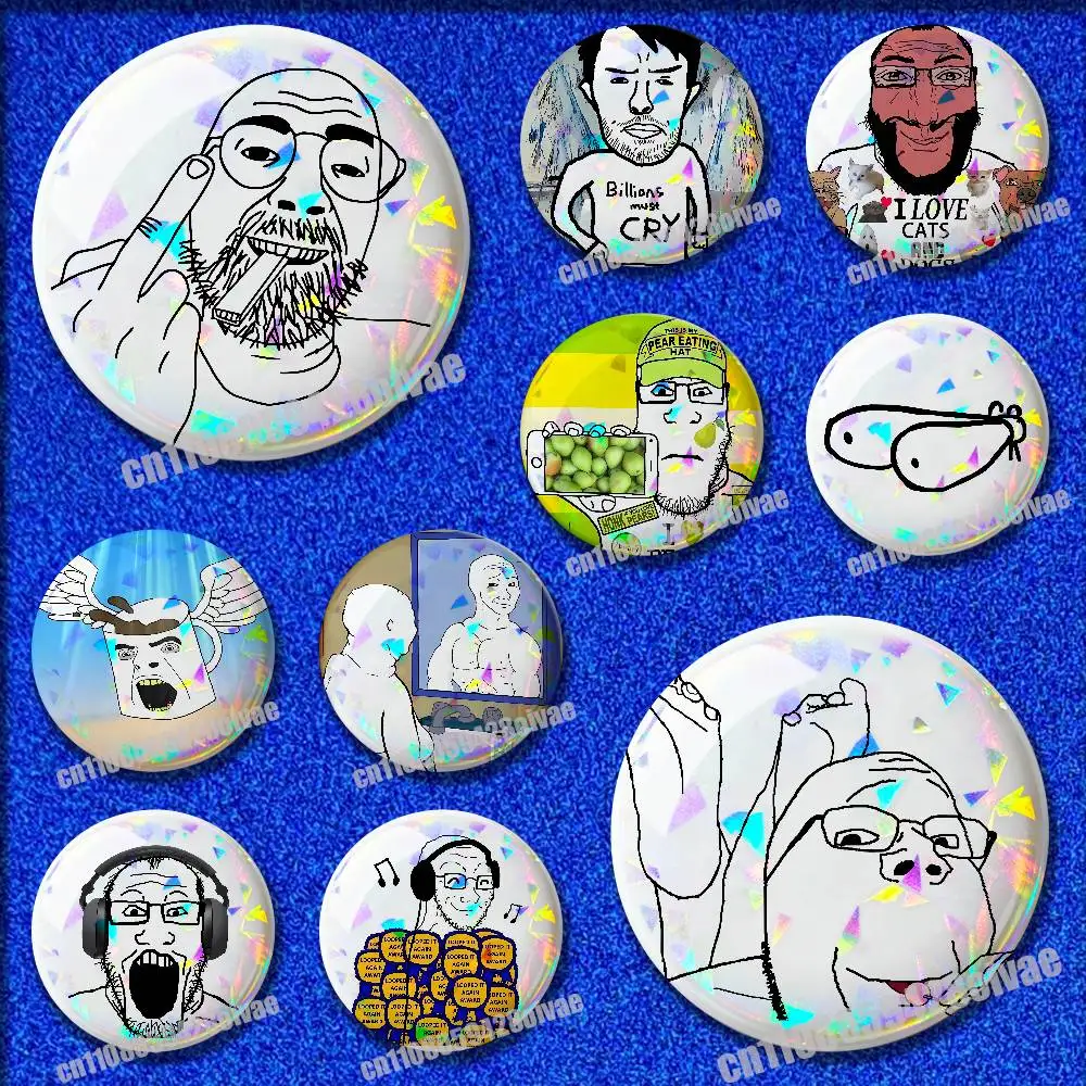 

Wojak Soyjak Its Over Funny Meme Insignia Badge Cover For Brooch Button Round Pins Decoration 32mm 44mm 58mm