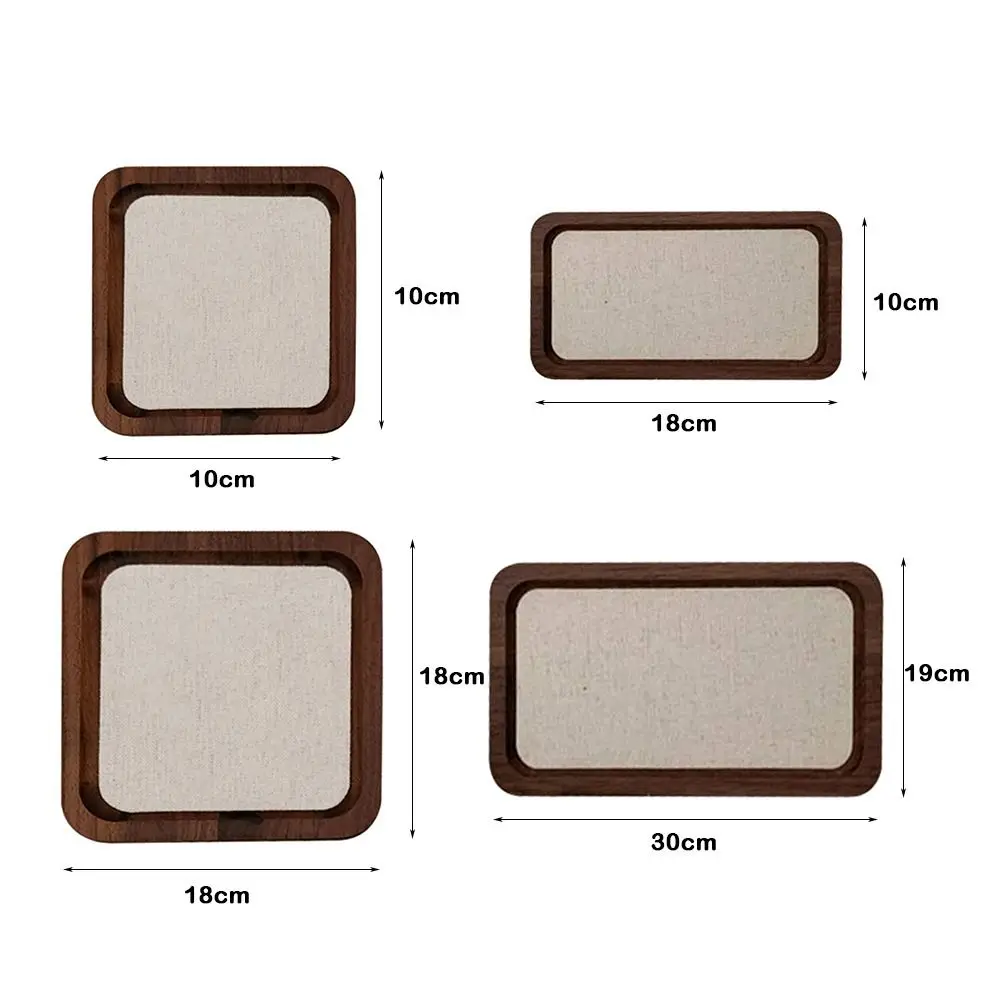 الجوز الملونة علبة مجوهرات خشبية تصميم الرجعية خشب متين حلقة عرض صينية مادة خشبية نمط الحد الأدنى #6