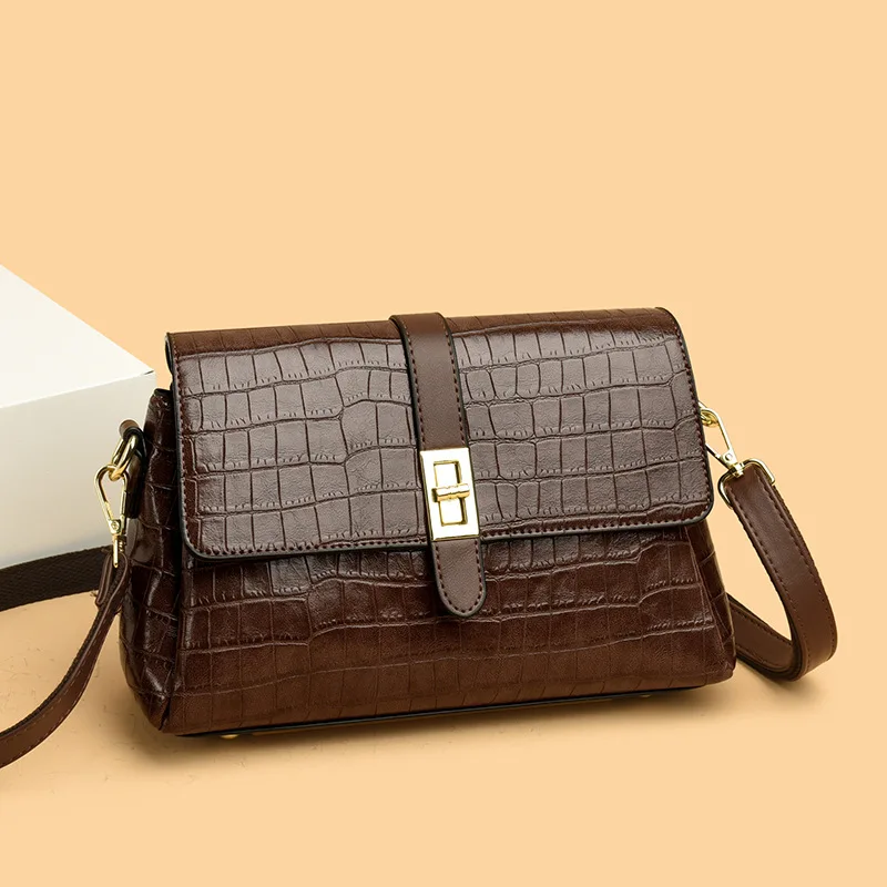 

‌Simple & Versatile Women's Shoulder Bag - 2025 Trendy Crocodile Texture Mini Square Crossbody Bag‌