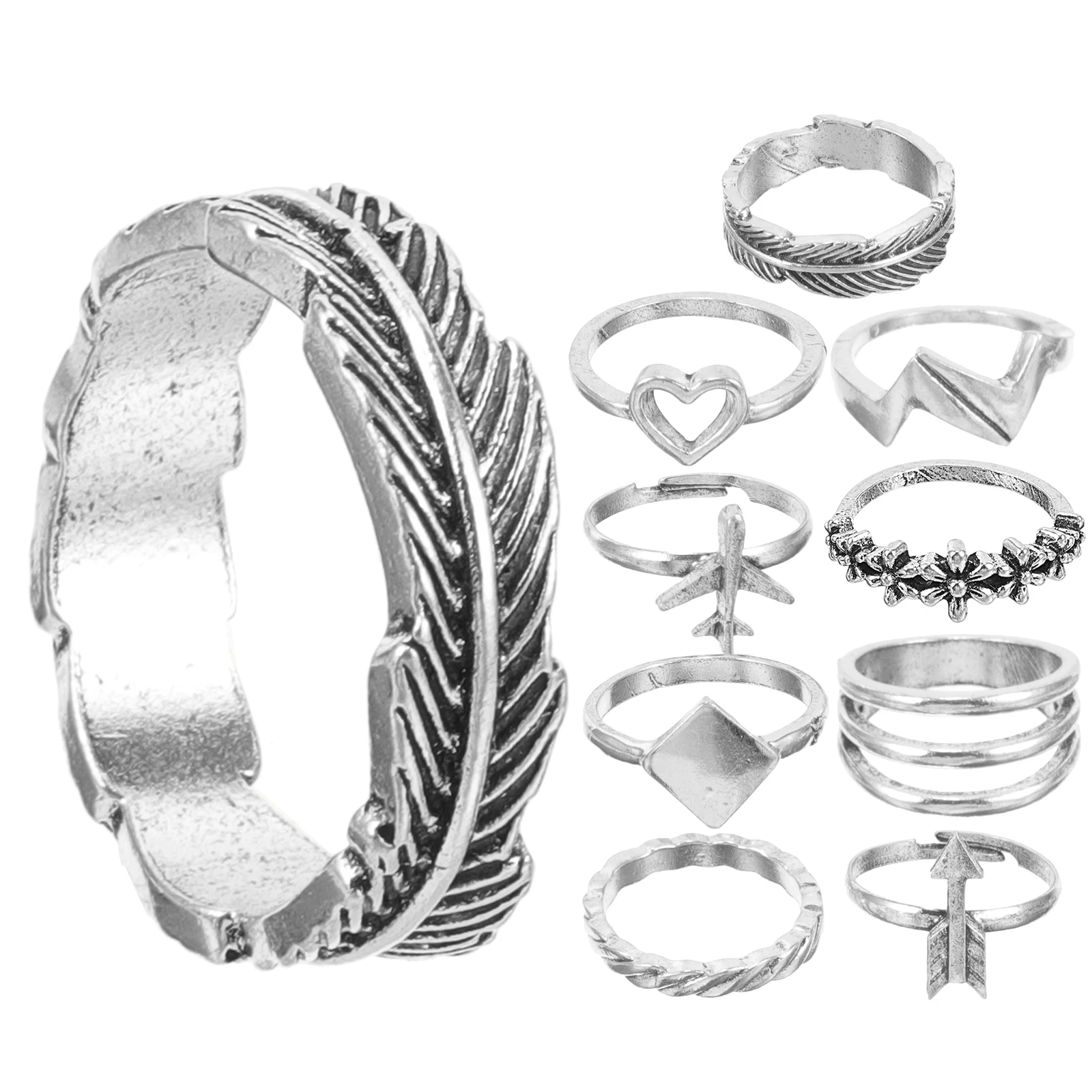 

10 Pcs Decorative Anchor Small Decorative Cute Finger Finger For Women Rings for Women Metal Small Rings Jewelry