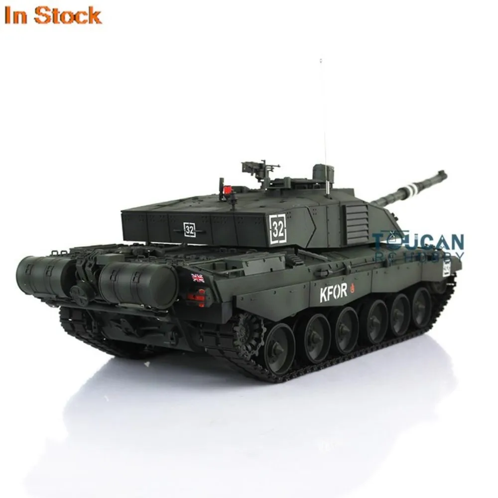 1/16 RTR Heng Long Donkergroen 7.0 Plastic Challenger II RC Tank Toucan 3908 360 °   Torentje BB Pellet Luidspreker Rookunit TH17745