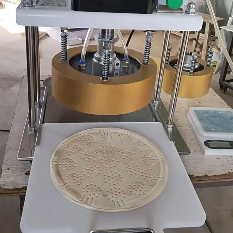 Automatische Pizzateigpresse, Tortillapresse, kommerzielle Pfannkuchen-Federbrötchen, gebratene Entenverpackungsmaschine, Chapati-Herstellungsmaschine