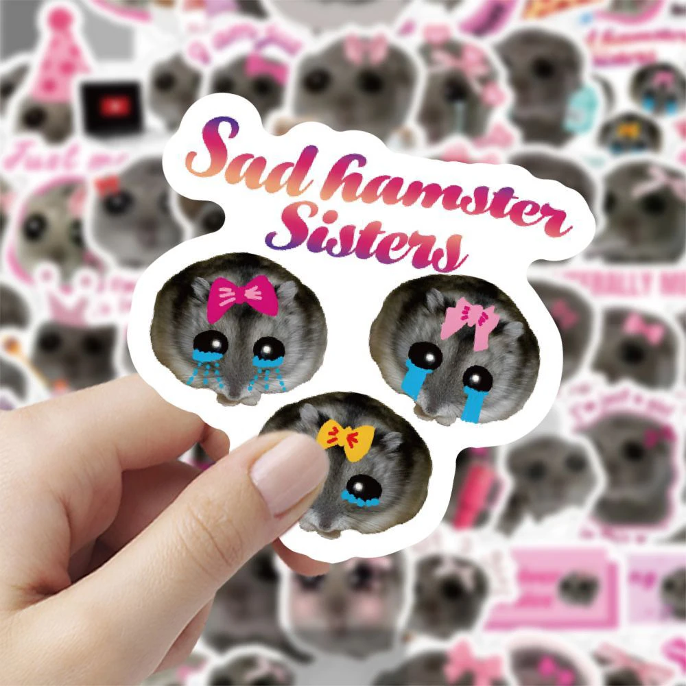 10/30/60pcs Divertente Carino Criceto Triste MEME Del Fumetto Decalcomanie Degli Autoadesivi FAI DA TE di Skateboard Chitarra Del Computer Portatile Bagagli Kawaii Animale adesivo Decor