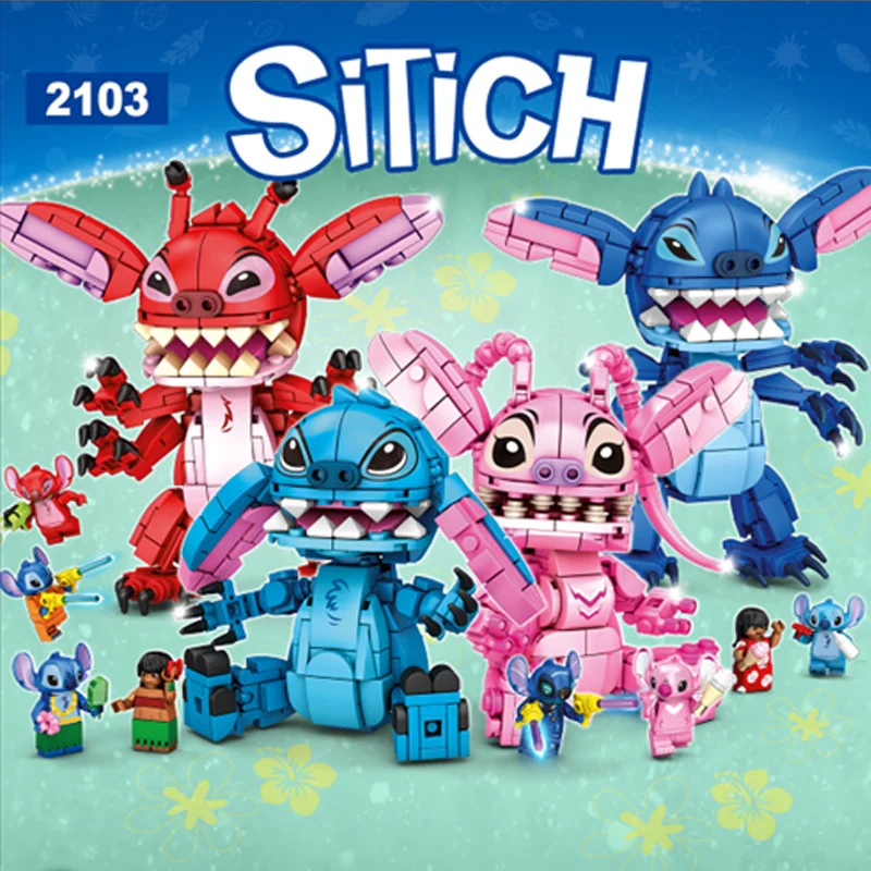 

Disney 2025 New 730pcs Stitch Compatible 2103 Building Blocks Brick Stitch Girls Boy Birthday Christmas Gift Toy