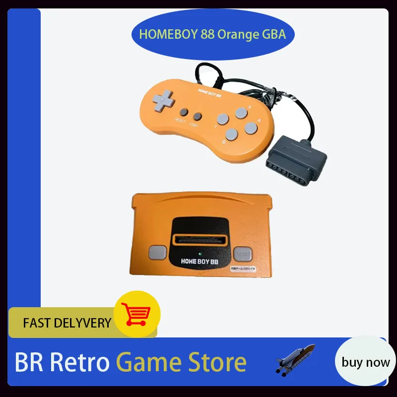 Home Boy 88 GBA Console de jeu TV HBA-06 Orange Compatible avec Homeboy 88 Gameboy Advance TV Clone Machine de jeu domestique
