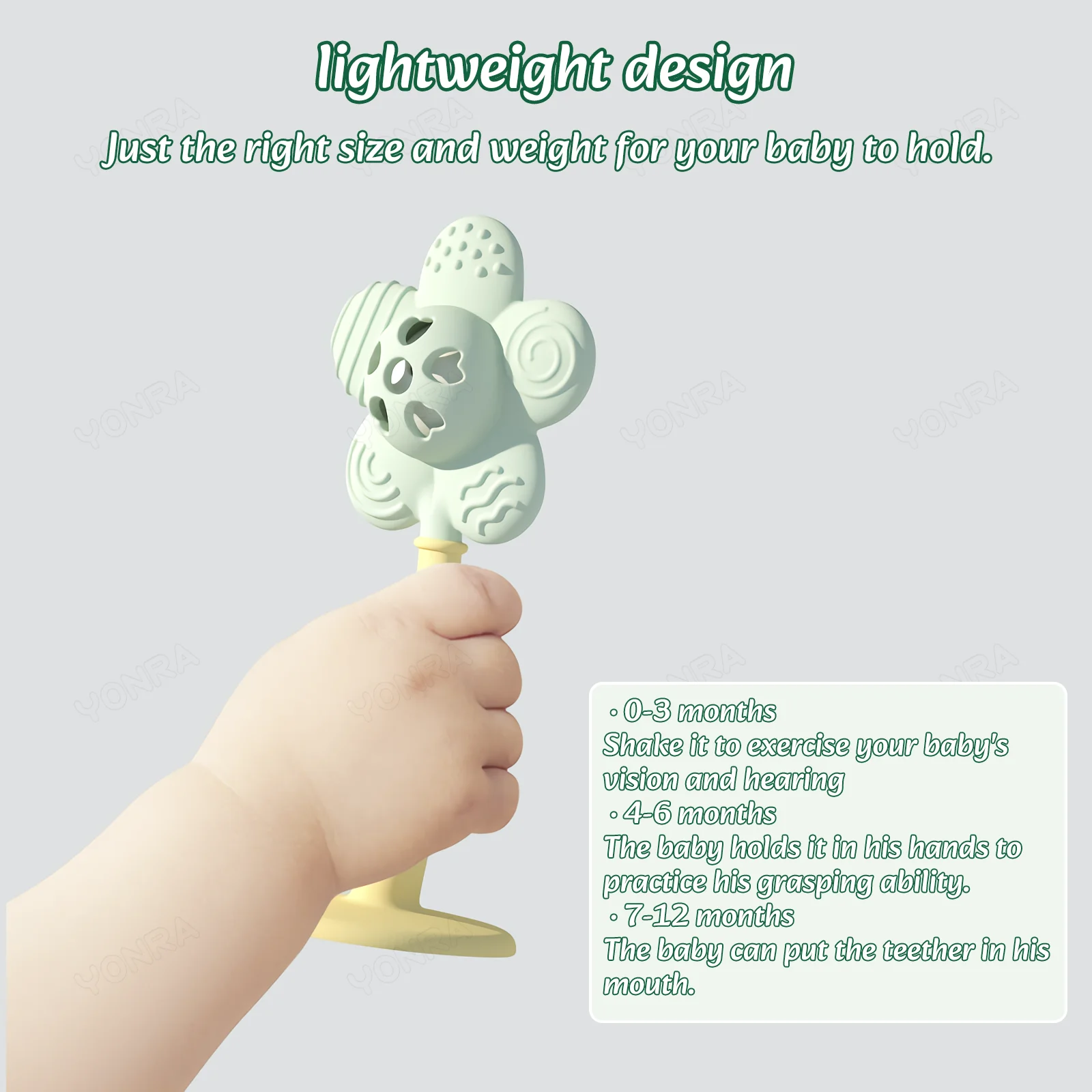 Flower massaggiagengive sonaglio campana da letto giocattoli per neonati in Silicone facile da pulire bambini bambini giocattoli sonori per bambini