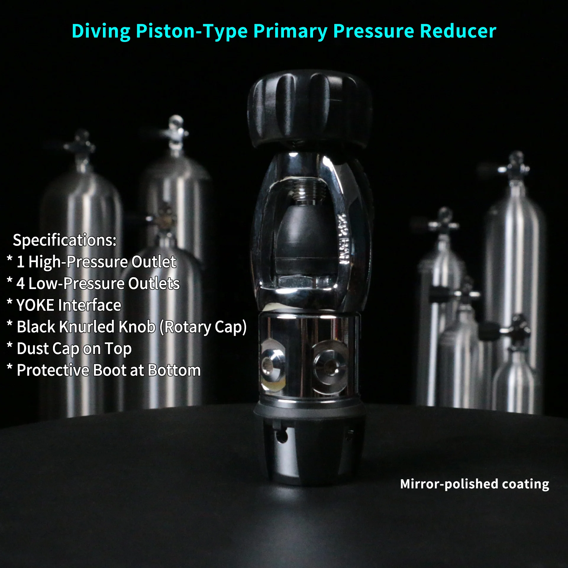 Complete Set Of Five Port Copper First And Second Stage Scuba Diving Reducers And Breathing Apparatus