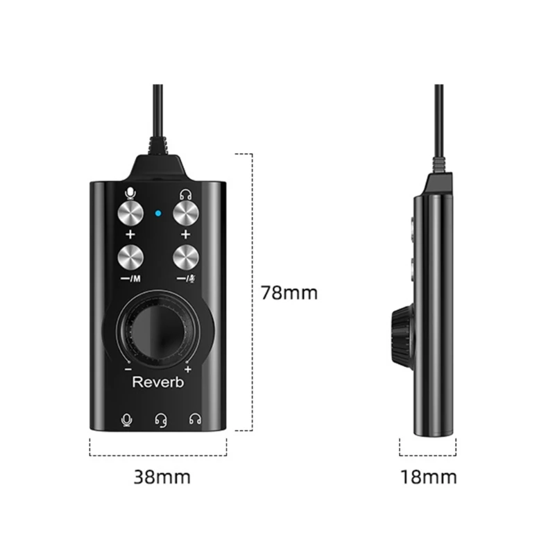 USB 7.1 External Sound Card For PC Mobile Live Streaming Plugs And Play Design With High Fidelities Sound Output