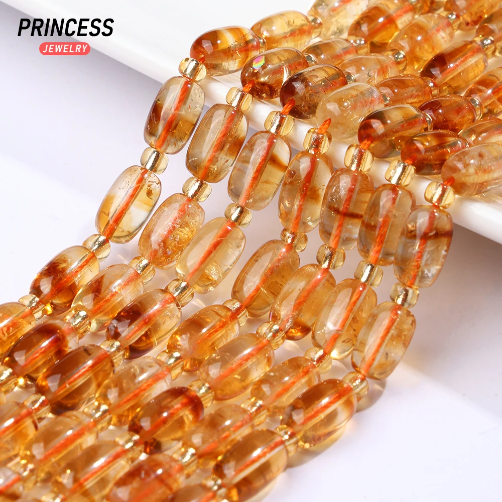 

A++ Natural 7*11mm Golden Citrine Bucket Yellow Crystal Loose Beads for Jewelry Making DIY Bracelet Necklace Accessories