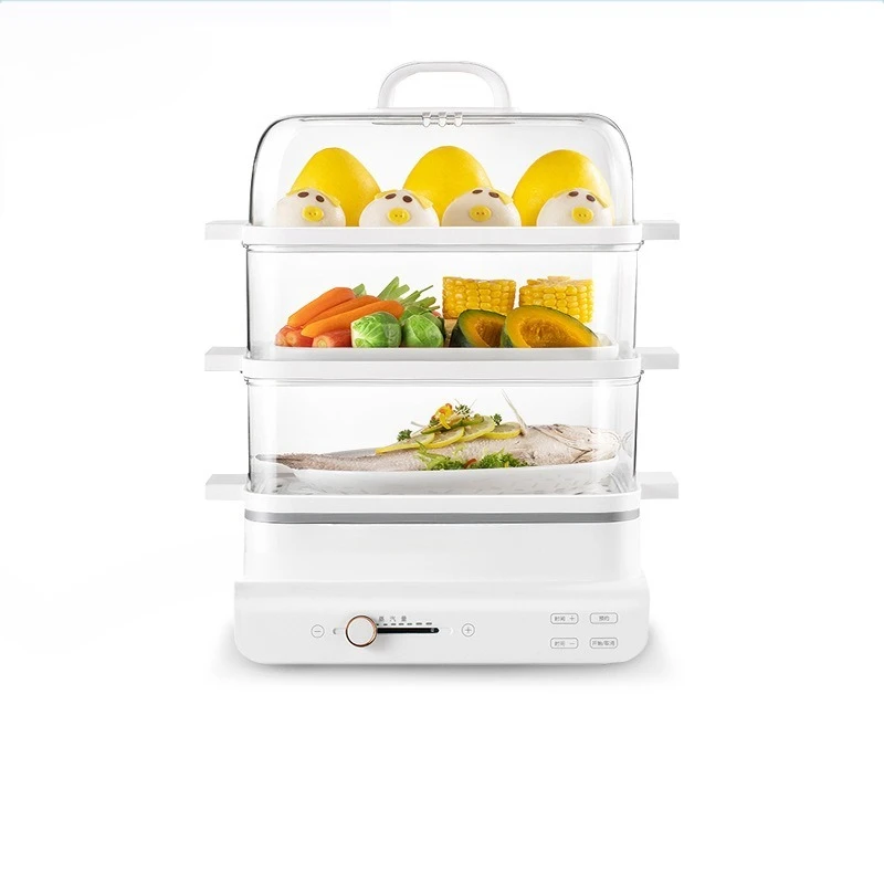 

Electric steamer, household small multi-functional three-layer, large-capacity steamer to steam vegetables