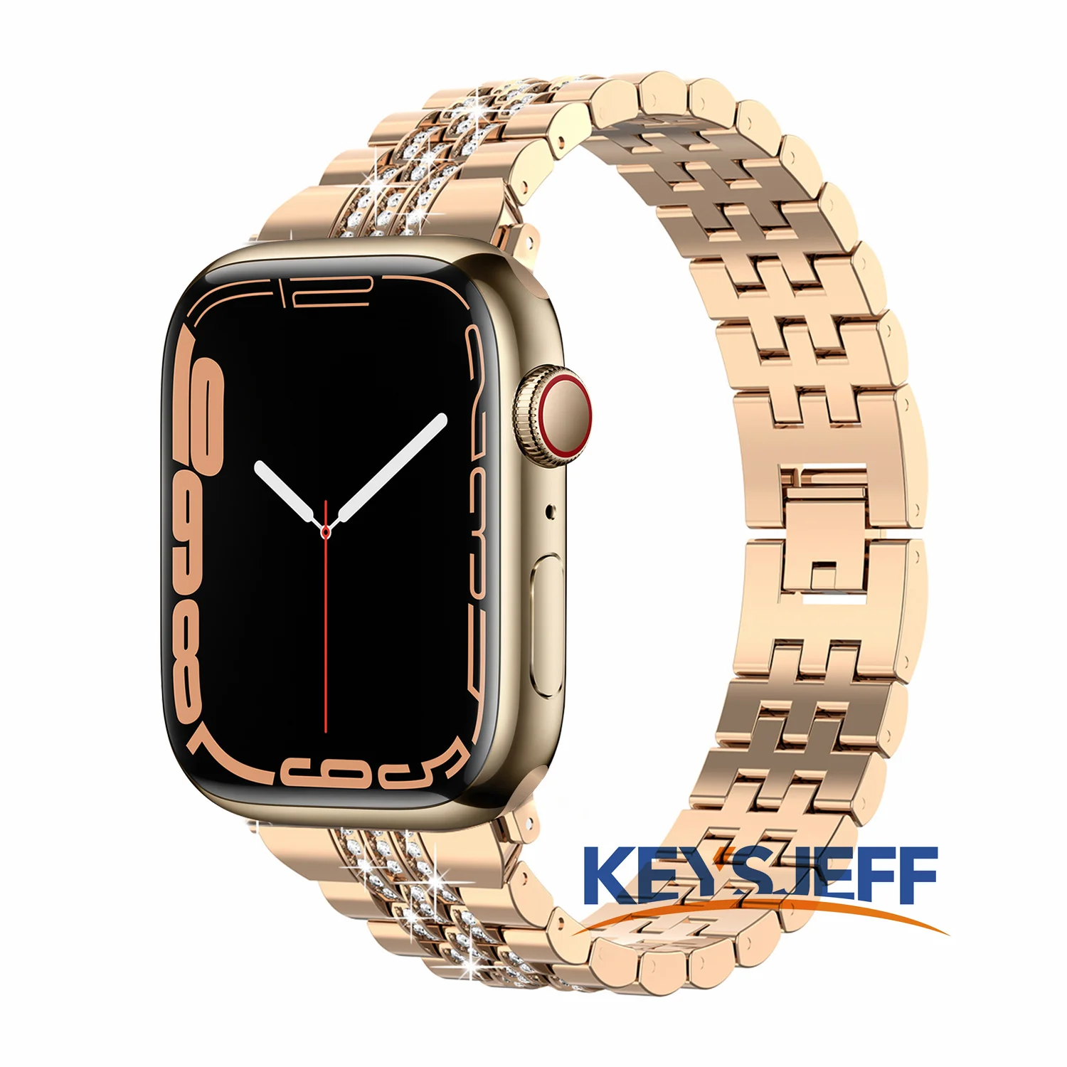 

Compatible with Apple Watch Band 45mm 41mm 44mm 40mm Diamond Rhinestone Metal Bracelet Belt for IWatch Bands Series 8 7 6 5 4 SE