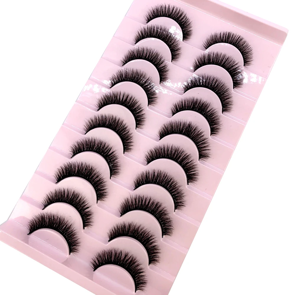Neue 10 Paar 3D Faux Nerz Haar Falsche Wimpern Natürliche Unordentliche Wimpern Kreuzmuster Wispy Flauschige Wimpern Verlängerung Augen Make-Up-Tools – Detail 9