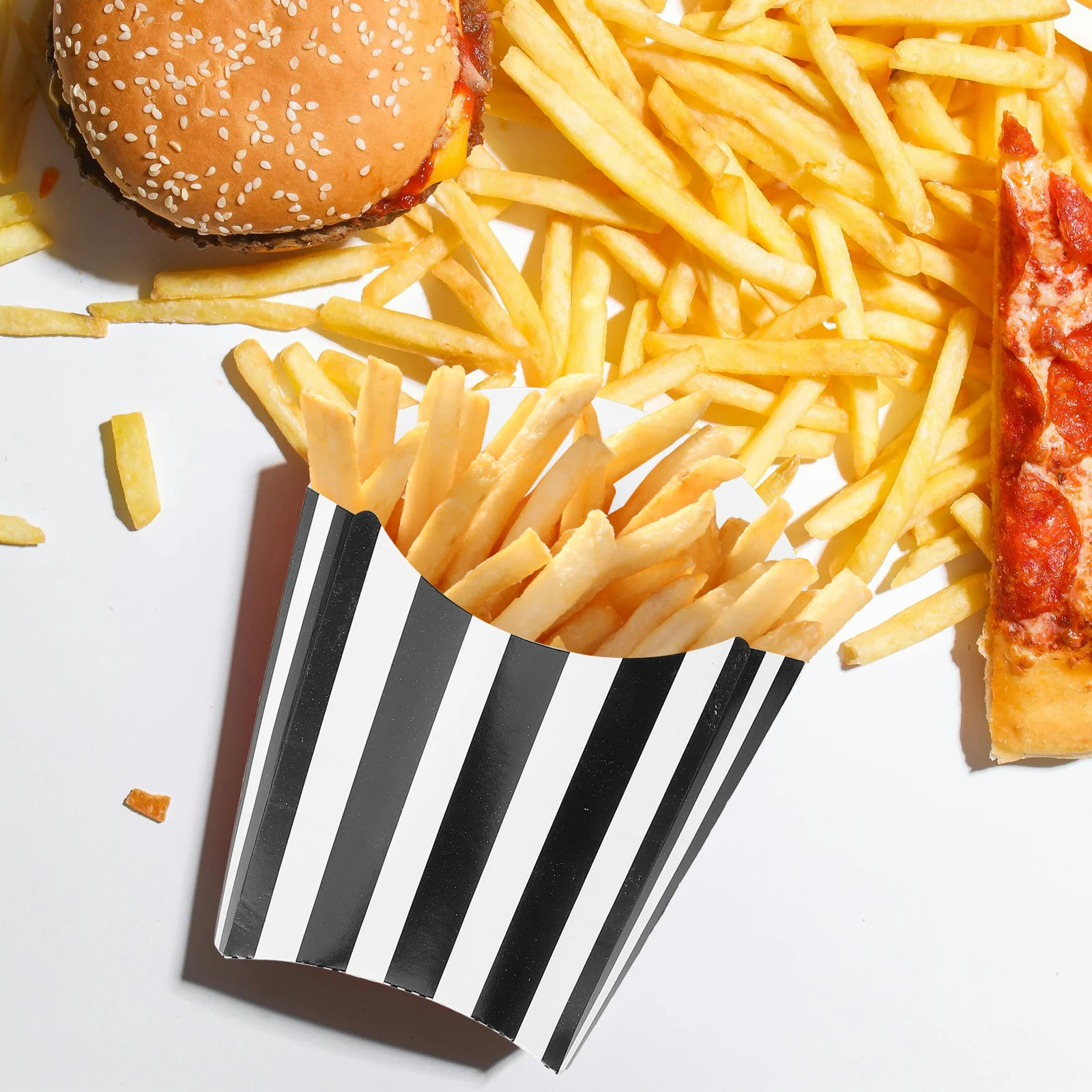 

50 шт., бумажные коробки для упаковки пищевых продуктов, коробки для попкорна для вечеринки, кино, ночь, картофель фри, контейнер для закусок, держатель для выпечки