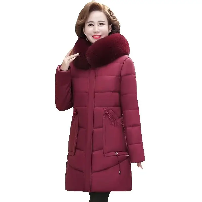 New high quality women's winter Long oversized size jacket simple windproof warm female coats fashion Long parka Thicken clothe