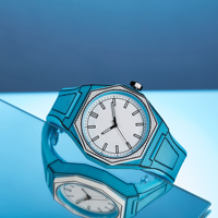 Lightweight polycarbonate case high tech color men's watch classic simple silicone strap men's quartz watch fashion style clock
