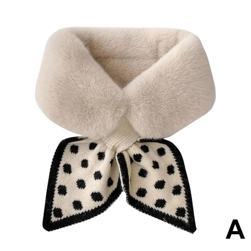 Foulard croisé en fausse fourrure de lapin pour femme, col en peluche, solide, garde au chaud, optique, document, snood, plus chaud, fille, automne, hiver, V1H1