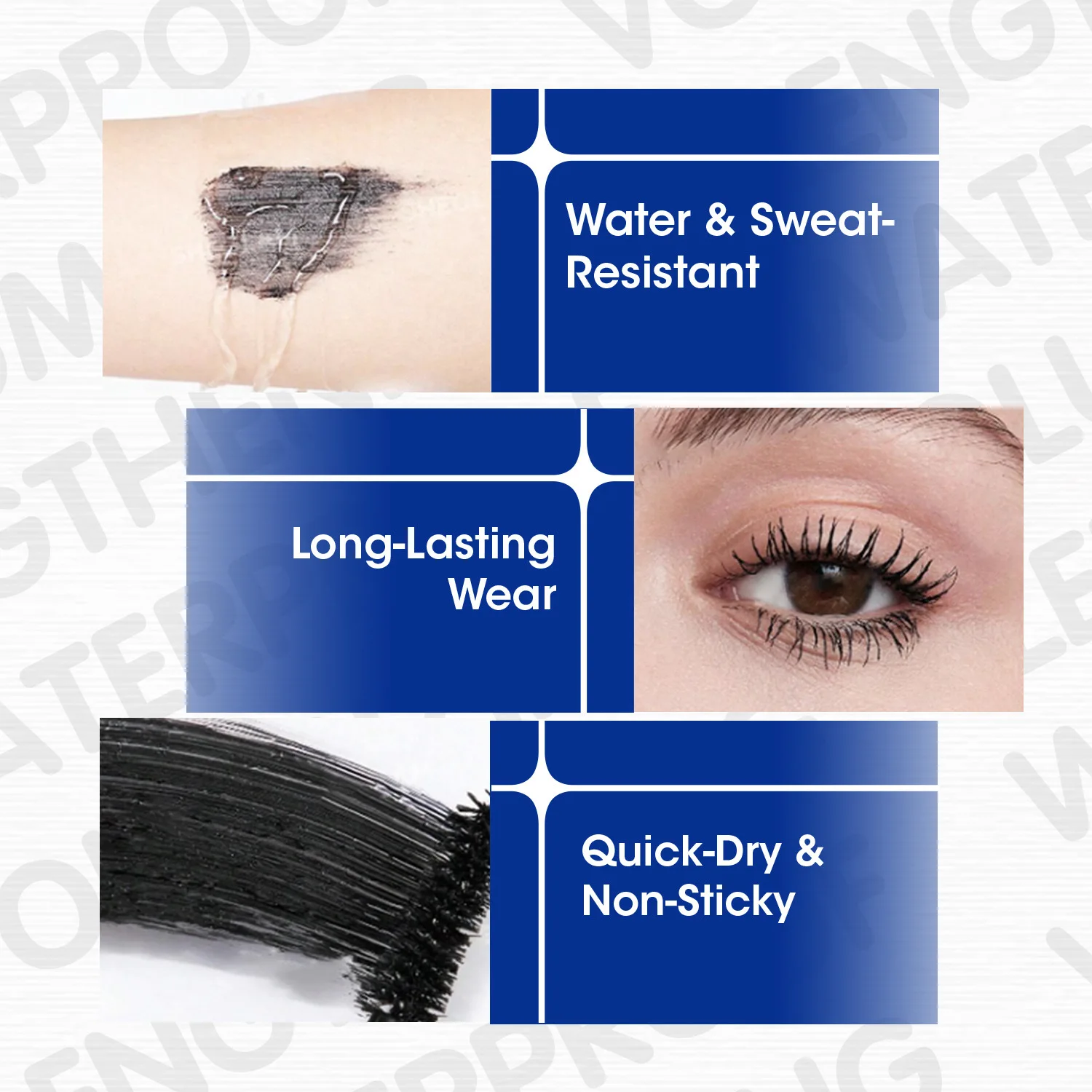 กันน้ํา 2-in-1 Dual Ended มาสคาร่ายาว & Volumizing Smudge PROOF Flake ฟรีธรรมชาติ Curl 24H สวมใส่แต่งหน้าเกาหลี
