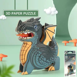 Dinosaur 3D Paper Puzzle For Kids Educational Montessori Toys Funny DIY Manual Assembly Three-dimensional Model Toy For Boy Girl