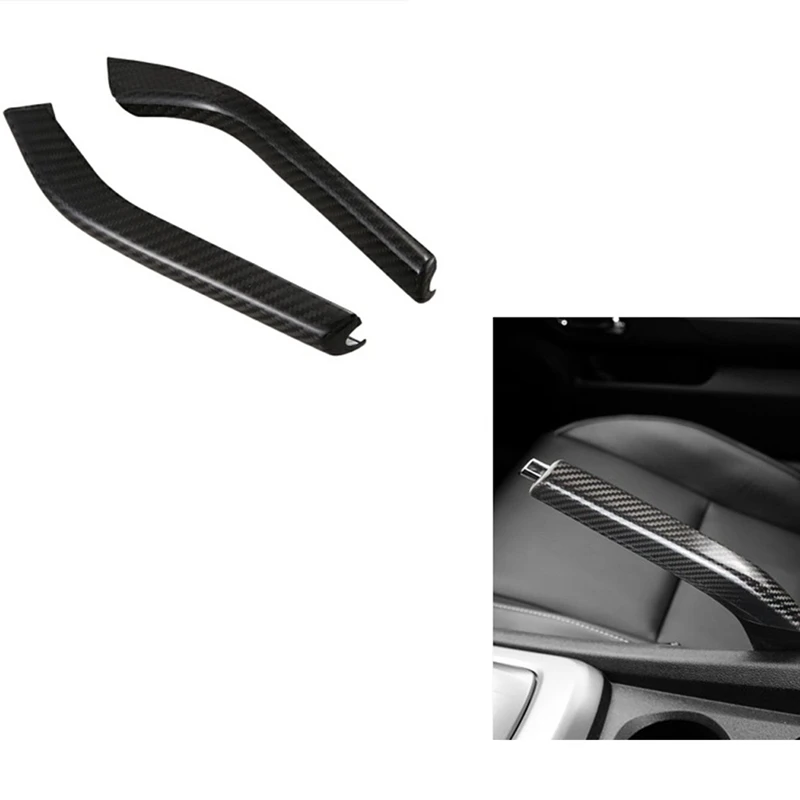 Carbon Fiber Car Handbrake Grips Interior Cover Trim For Chevrolet Camaro 2010-2015