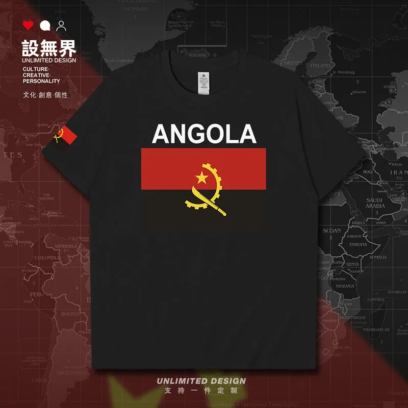 Republic of Angola Angolan AGO mens t shirt sports tees fashion white gyms sporting streetwear tracksuit men's summer clothes