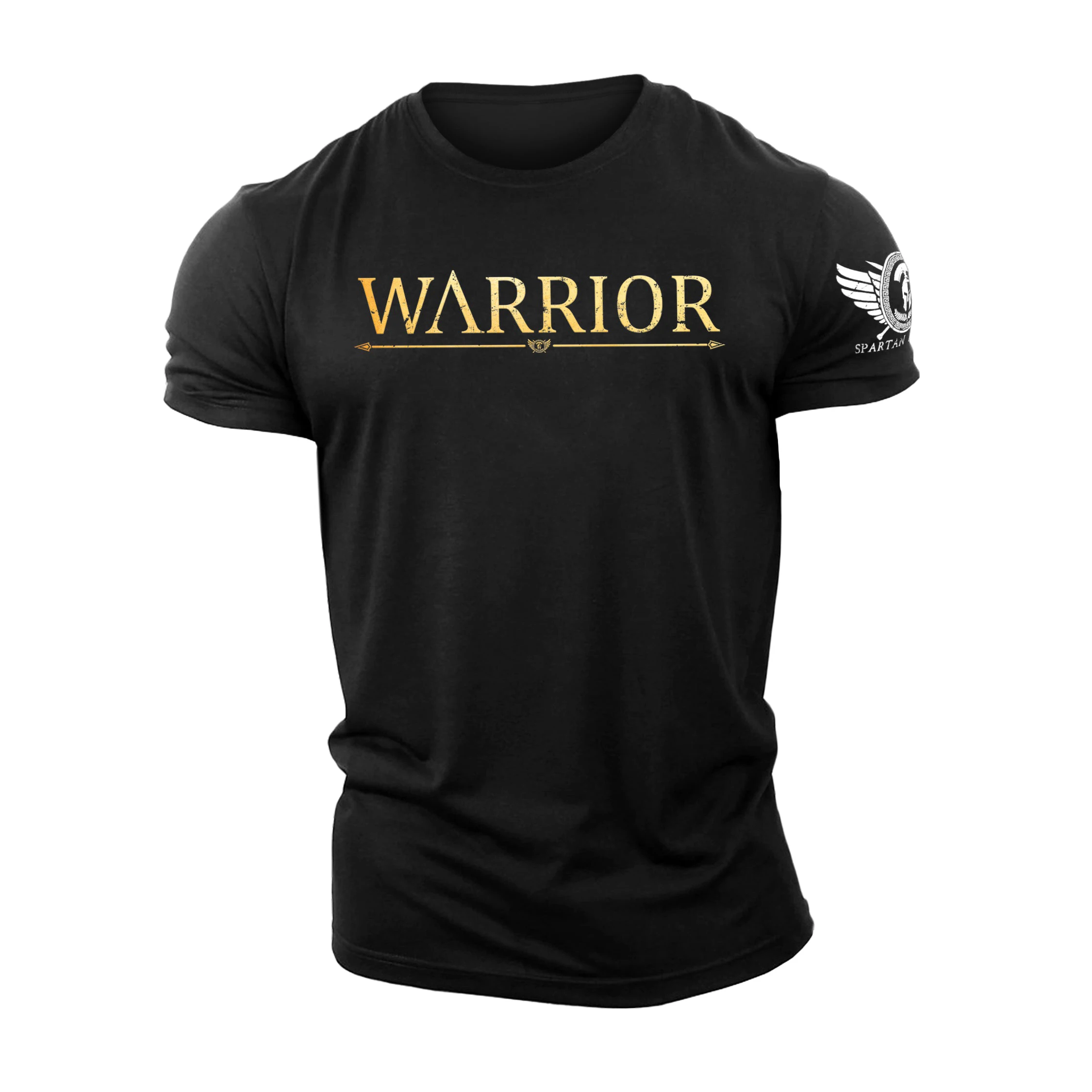 3D Printing Warrior Gold - Spartan Forged - Gym T-Shirt High Quality Cotton Casual Men\'s Short Sleeves Top Tough Guy T-Shirt