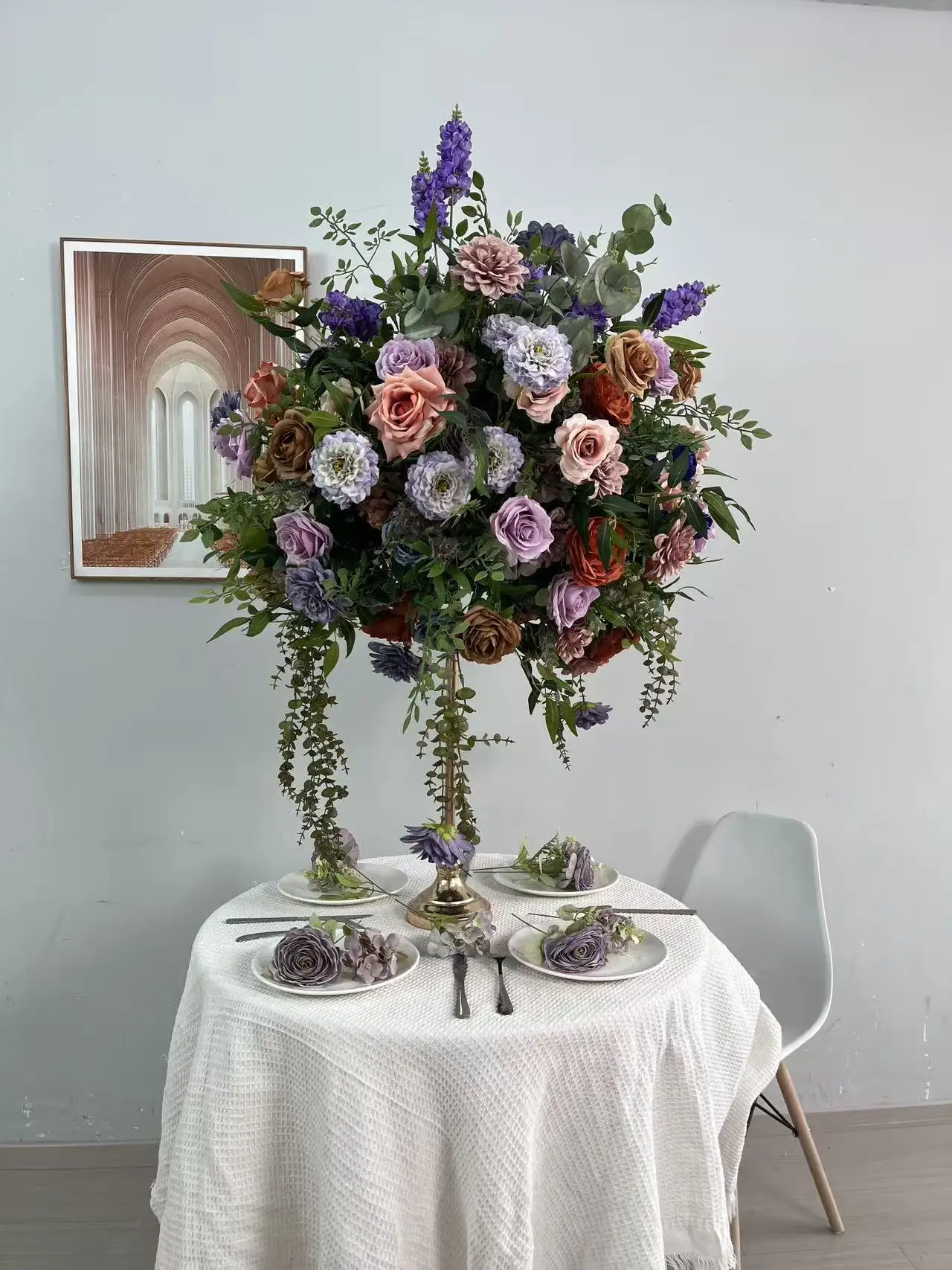 Künstliche Rosen-Seidenblumenkugel, Hochzeitstischdekoration, Bühnenhintergrund, Heim- und Ladendisplay, handgefertigte Kunstblumen-Pomander-Dekoration – Detail 4