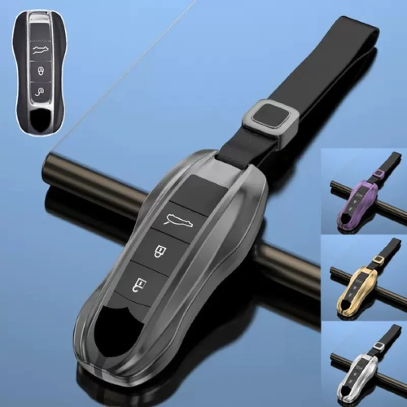 

A+ Aluminum Alloy Silicone Key Case Cover For Porsche Cayenne 911 Panamera Taycan