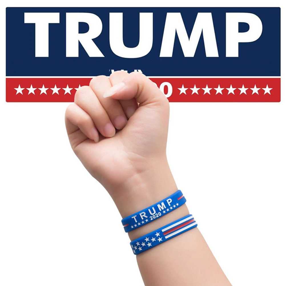 

4 pcs Wrist Band Patriotic Silicone Elastic Flag Wristband for Men Women Fade Resistant Everyday Gift