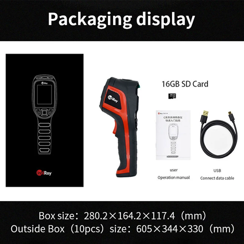 Infiray C200 Hand held infrared camera Resolution 256x192 Ground heating pipeline and heat loss detecti Infrared Thermal Imager