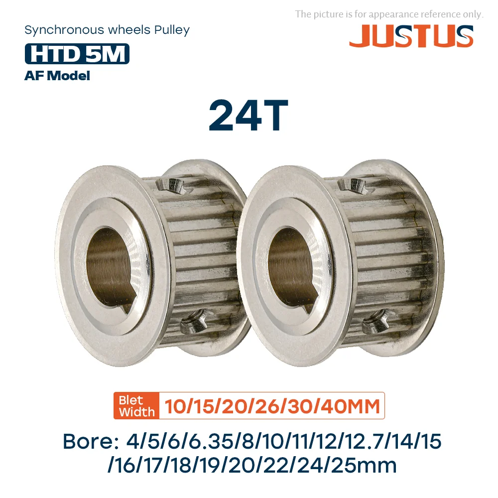 HTD 5M 24T AF 타입 타이밍 풀리 보어 5/6/8/10/12-25mm, 10/15/20/25/30/40mm 폭의 동기 벨트용, 리니어 풀리 5GT에 사용