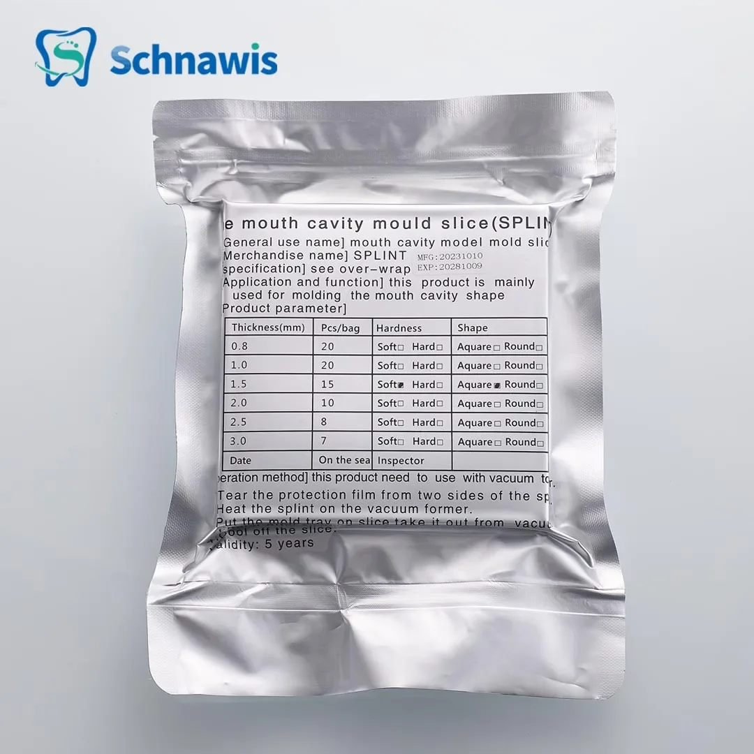 8/10/15/20 pcs Dental Lab Orthodontic Splint Retainer Slice Vacuum Forming Sheet Soft Hard 1.0/1.5/2.0mm Thermoforming Material