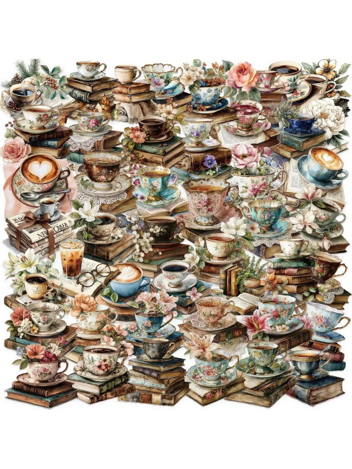 Autocollants transparents Vintage pour livre de café, 50/100 pièces, pour ordinateur portable, téléphone, Skateboard, ordinateur, tasse d'eau, décoration étanche