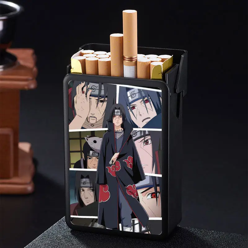 Naruto Sasuke anime cartoon comic automatic pop-up cigarette box creative peripheral portable thick 20-piece personalized gift