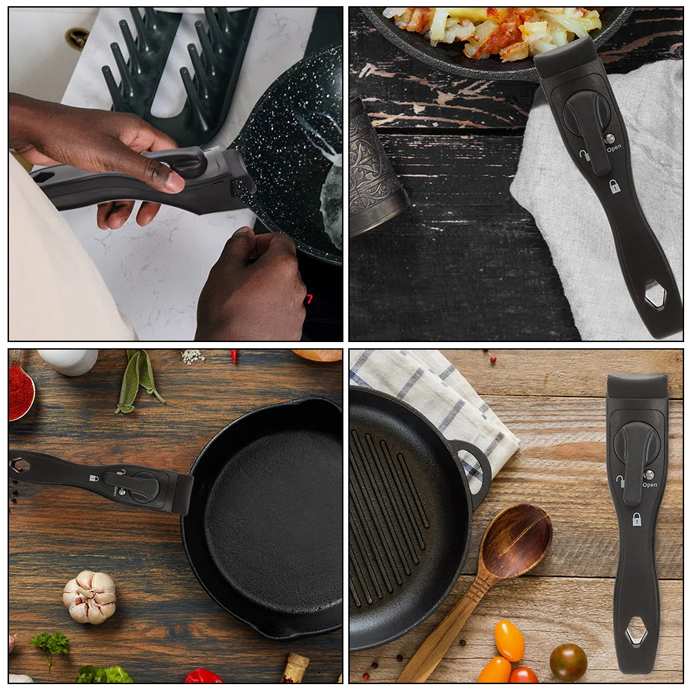 

2pcs Replaceable Pot Handle Detachable Pan Handle Grip Ergonomic Anti-Scald Replacement For Frying Wok Milk Pot Household