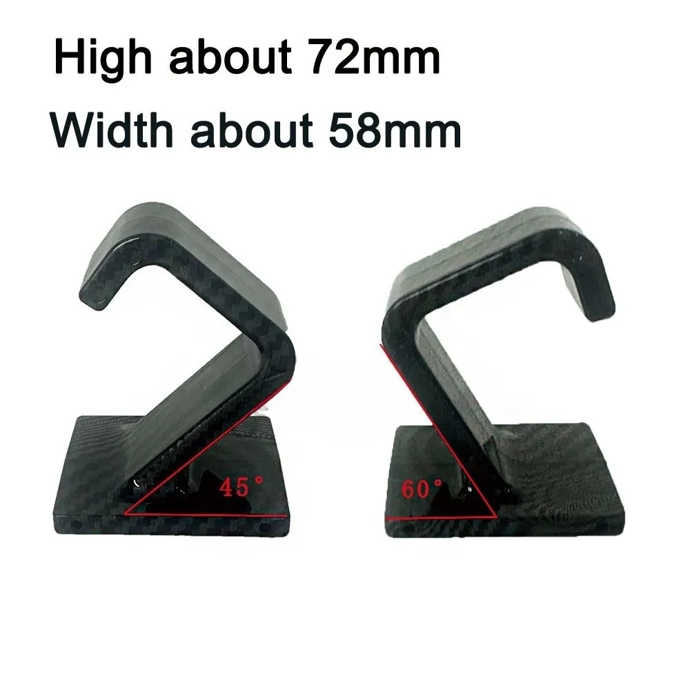 Gancho de volante modificado para carro JDM 45 ° /60 °   Gancho de volante com aparência de carbono preto Cabide de volante