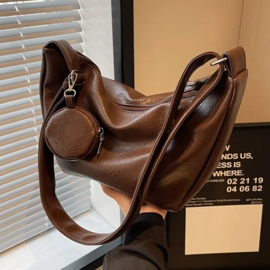 Large Capacity High-Quality For Women Versatile New Fashion Niche Design Wide Strap Single Shoulder Crossbody Dumpling Bag ANI