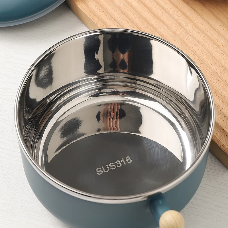 1200ML large capacity 316 stainless steel instant noodle bowl with lid Japanese style household anti-scald lunch box tableware