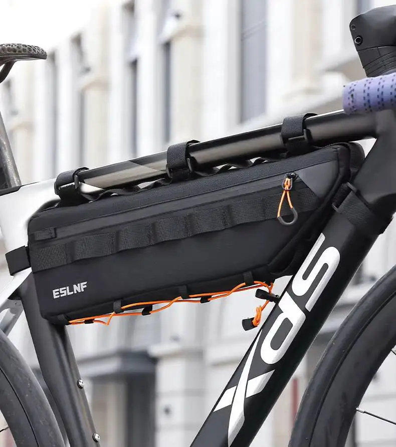 ESLNF Fahrrad-Oberrohrtasche für Fahrräder, große Kapazität, stabile Befestigung, langlebige, wasserdichte Innentaschen für Werkzeuge, Telefone – Detail 4