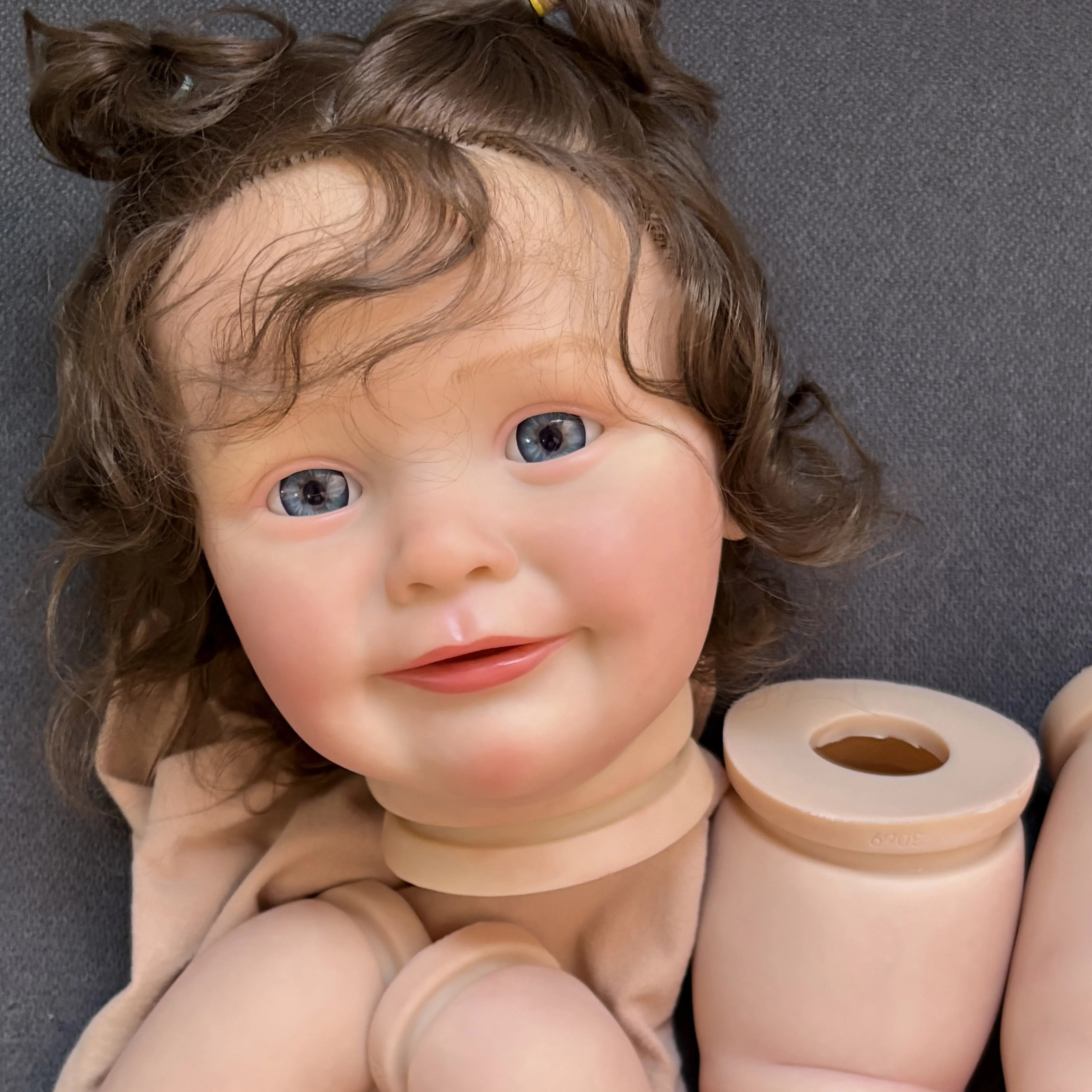 Zoe 24inch Hand Root Curly Hair Awake Reborn Doll Kit Unfinished Lifelike Multiple Layers Painting Doll Parts DIY Children Toys