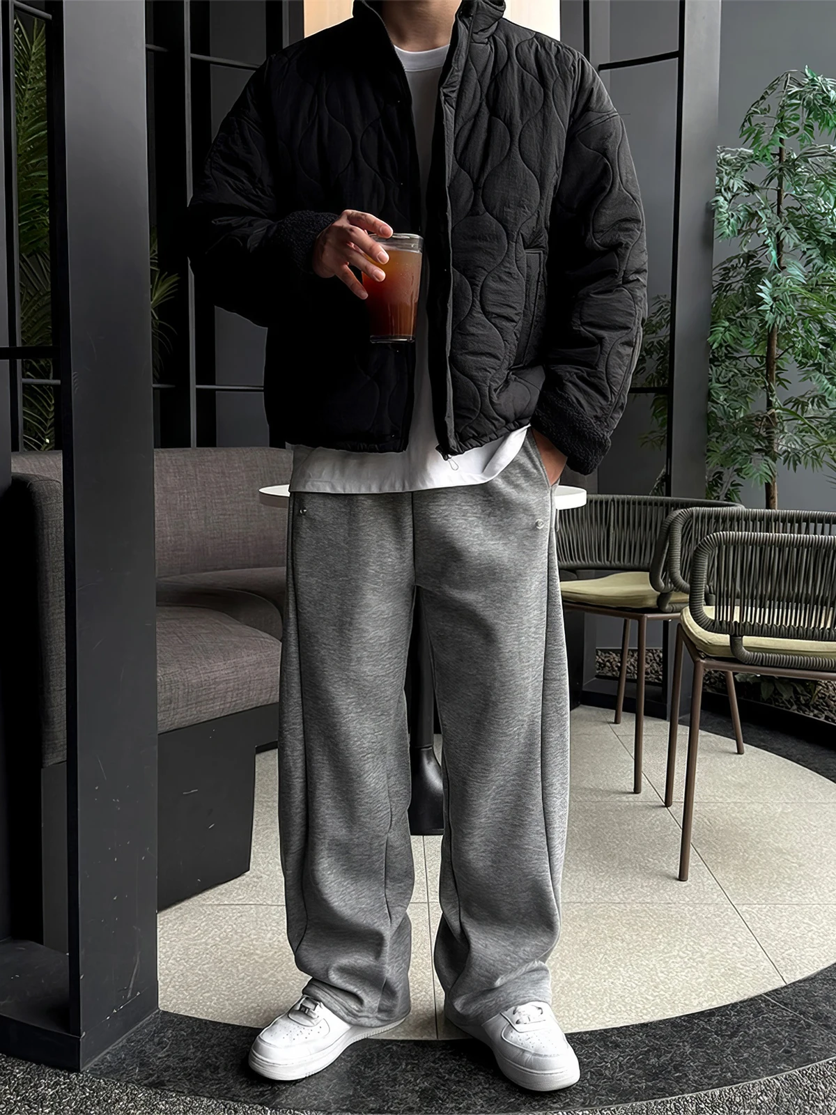 

Мужская зимняя утепленная куртка с флисовой подкладкой, воротником-стойкой, хлопковая, теплая, повседневная верхняя одежда, черная, с хлопковым наполнителем