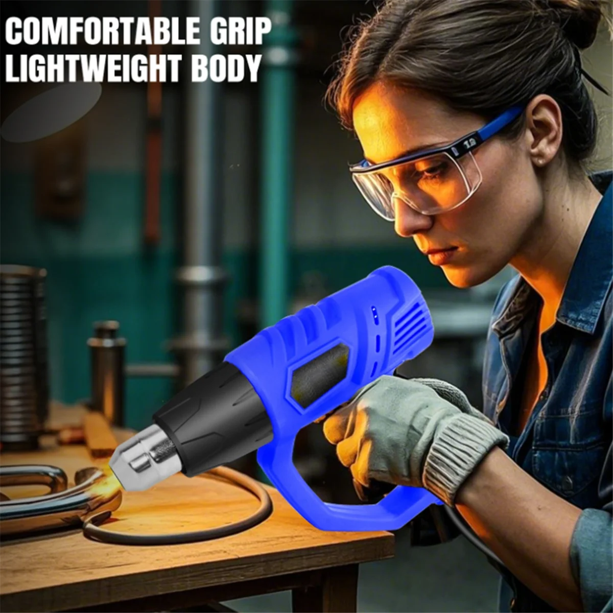 A002 3 فوهات للحرارة، درجة حرارة قابلة للتعديل، مناسبة DIY، طلاء تجريد، تقلص الحرف اليدوية للتجفيف البلاستيكية، قابس الاتحاد الأوروبي